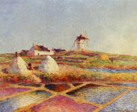 Ferdinand Loyen Du Puigaudeau - Landscape with Mill near the Salt Ponds